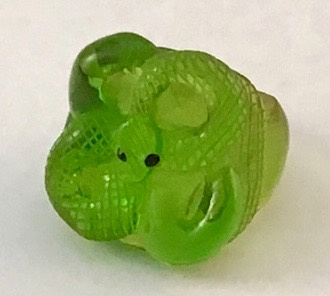 AB75 Elfrink transparent green snake ring