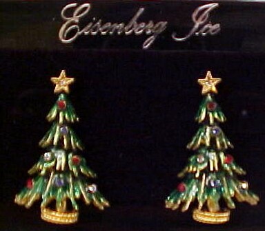 CHR12 Eisenberg Ice xmas tree earrings