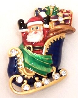 CHR10 Radko enamelled Santa pin