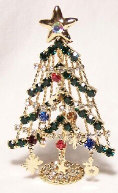 CHR13 snowflakes and stars standing xmas tree pin