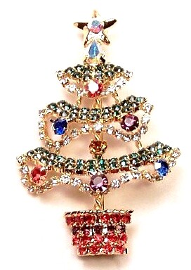 CHR27 sm standing xmas tree pin