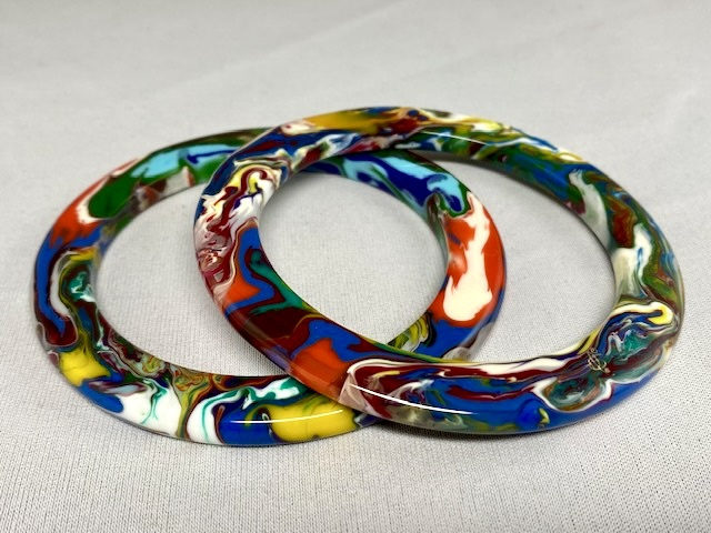 SO103 pr skinny Sobral marbled resin bangles