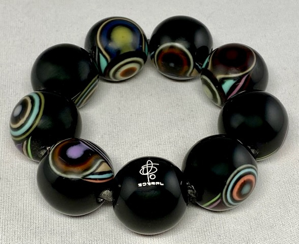 SO121 Sobral Optic black resin ball elastic bracelet