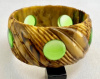 AB102 Brad Elfrink green dotted bakelite bangle