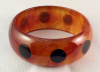 AB46 carnelian/black dots bangle