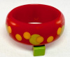 AB10 K Kronimus big red confetti dot bakelite bangle