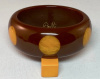 AB157 Pantti chocolate brown with marbled butterscotch dots bakelite bangle