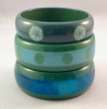 AB11 teal laminate/dot bangles