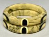 AB133 pr Brandon marbled butter & black dots bakelite bangles