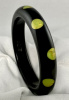 AB121 Pantti black with pistachio dots bakelite bangle