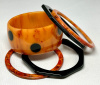 AB108 Alberto wide flame bakelite dot bangle stack