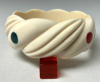 AP25 ivory with red and blue bakelite dots bakelite bangle