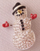 CHR32 Swarovski snowman pin with black top hat