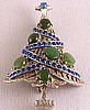 CHR9 Swoboda silvertone tree pin w jade/blue rs