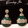 CHR31 Eisenberg Ice green enamel ornament earrings