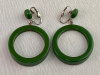 ER101 teal bakelite hoop earrings