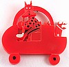 Foltz16 red bakelite golf cart scottie pin