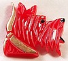Foltz 18 red scottie head/gold bow pin