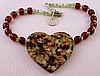PO1 resin mosaic heart necklace