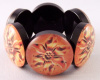 PO32 round graphic flower stretch bracelet