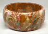 PO33  tan brown flowers cut back to multicolor resin bangle