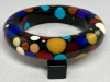 SO100 Sobral black dotted resin bangle