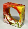 SO141 Sobral wide square Kandinsky marbled resin bangle