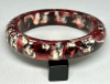 SO146 unsigned Sobral resin bangle in marbled red, black & cream 